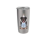Festa di compleanno di Black Labrador Retriever Let's Pawty Bicchiere termico in acciaio inox doppia parete