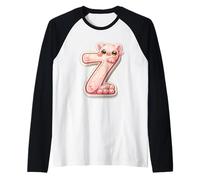 Festa di Compleanno di I'm 7 Cute Pig Kids per Bambini di 7 Anni Maglia con Maniche Raglan
