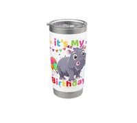 Festa di compleanno ippopotamo design per bambini e adulti Bicchiere termico in acciaio inox doppia parete