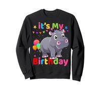 Festa di Compleanno Ippopotamo Design per Bambini e Adulti Felpa
