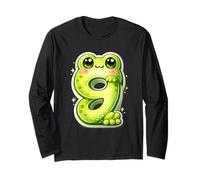 Festa di Compleanno per Bambini di 9 Anni I'm 9 Cute Frog Maglia a Manica