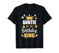 Festa di Compleanno per Uomini di Auntie of The Birthday King Boys per Lui Maglietta