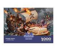 Festa di compleanno su una nave pirata in affondamento Puzzle in Legno Impermeabile DIY Puzzles Da 1000 Pezzi Per Adulti Divertenti Giochi Di Impegnativi