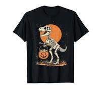 Festa di Halloween con Scheletro di Dinosauro T-Rex e Meme Maglietta