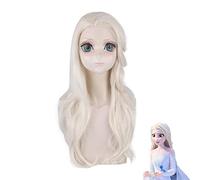 Festa di Halloween Ice Snow 2 Parrucca Elsa Principessa Elsa Parrucche Cosplay 65 cm Lisci Parrucche sintetiche resistenti al calore PL-630