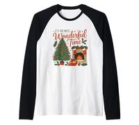 Festa di Natale It's The Most Wonderful Time Maglia con Maniche Raglan