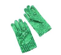 Festa di Natale Paillettes Guanti Elastico Bambini Galateo Pieno Dito Shinning Canto Danza Bambino Per Bambini Ragazze Pieno Dito Con, Verde, Taglia unica