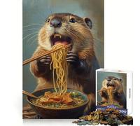Festa di Noodles del Castoro - Puzzle da 1000 pezzi per adolescenti, stimolante per il ragionamento, antistress, divertente, con tagli netti, il miglior regalo (38x52cm)