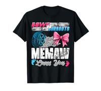 Festa di rivelazione del genere di Burnouts or Bows Memaw Loves You Maglietta