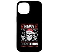 Festa di Santa Rock Heavy Christmas Skull Metal Custodia per iPhone 15