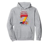Festa di Siete Anos Spagnolo 7° Compleanno Regalo Felpa con Cappuccio, Unisex per Adulti, Grigio Melange, S