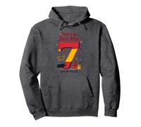 Festa di Siete Anos Spagnolo 7° Compleanno Regalo Felpa con Cappuccio, Unisex per Adulti, Grigio Scuro, S