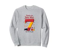 Festa di Siete Anos Spagnolo 7° Compleanno Regalo Felpa, Unisex per Adulti, Grigio Melange, M