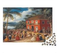 Festa di strada nel Brasile coloniale Jigsaw Puzzle 70x50cm/1000pcs Adulti Casa rossa Puzzle Gioco Educativo Decorazioni Per La Casa