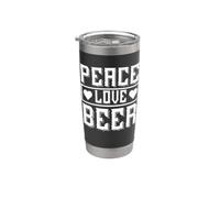 Festa divertente per bere alcolici con birra e amore per la pace Bicchiere termico in acciaio inox doppia parete