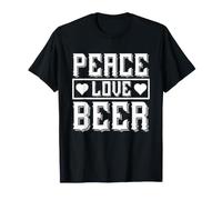 Festa Divertente per Bere alcolici con Birra e Amore per la Pace Maglietta