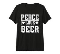 Festa Divertente per Bere alcolici con Birra e Amore per la Pace Maglietta Premium