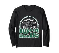 Festa irlandese di San Patrizio Dublino Irlanda Retro Groovy Maglia a Manica