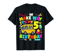 Festa per bambini a tema scuolabus «Make Way It's My 5th Birthday» Maglietta