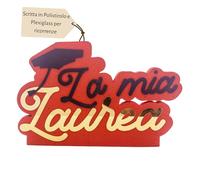 FESTA WOW Scritta Decorativa per Ricorrenza in Polistirolo e Plexiglass Idea Regalo per Compleanno,Lauree,Pensionamento,Battesimo Varie Colorazioni Made in Italy (La mia Laurea - Rosso/Oro)