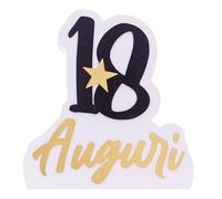 FESTA WOW Scritta Decorativa per Ricorrenza in Polistirolo e Plexiglass Idea Regalo per Compleanno,Lauree,Pensionamento,Battesimo Varie Colorazioni Made in Italy (18 Anni - Oro/Nero)