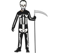 FESTE GUIRCA Costume da tuta da bambina scheletro per costume da terrore 7-9 anni