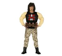 FESTE GUIRCA Rhum Bo Costume Divertente Muscoloso Costume da Guerriero Militare con Porta Birra per Uomo Adulto Taglia M 48-50