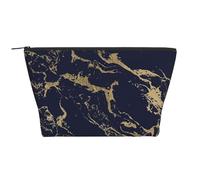 Feste in marmo oro blu navy, Borsa da toilette Borsa per trucco Borsa per cosmetici Borsa da toilette da viaggio portatile