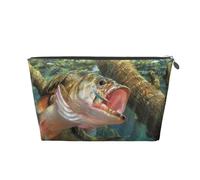 Feste stampate con pesci, Borsa da toilette Borsa per trucco Borsa per cosmetici Borsa da toilette da viaggio portatile