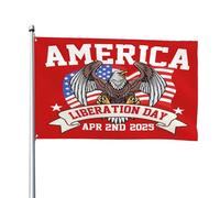 Festeggia il 2 aprile 2025 con una nuova bandiera da giardino per il Giorno della Liberazione Americana da 4x6 piedi