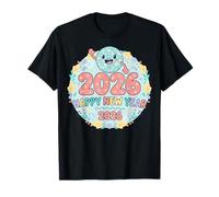 Festeggia Il 2026 Happy New Year Fun Globe Maglietta