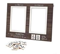 Festeggia l'amore con questa cornice in legno personalizzata per anniversario con foto di allora e ora che mostrano la storia delle coppie con un elegante design in legno (colori scuri)