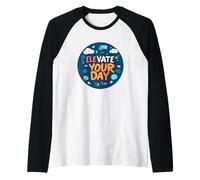 Festeggia l'ottimismo con Questo Outfit di Design Elevate Your Day Maglia con Maniche Raglan