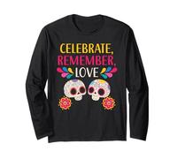 Festeggia Ricorda Amore Dia de Muertos Maglia a Manica