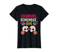 Festeggia Ricorda Amore Dia de Muertos Maglietta