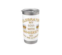 Festeggiamo il mio 60 ° compleanno con il whisky, quindi comprami da bere. Bicchiere termico in acciaio inox doppia parete