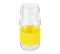 FESTFENDS 1 Set Brocca d'acqua da comodino con tazza: Bottiglia d'acqua in vetro riutilizzabile con coperchio e bicchiere, caraffa in vetro trasparente per camera da letto, camera degli