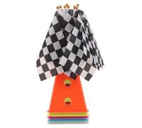 FESTFENDS 1 Set di Coni da Corsa con bandierine a Scacchi - Mini Coni in plastica Multicolore con Fori sulla Parte Superiore per Allenamento di Basket, Guida, Sport e Altro Ancora.