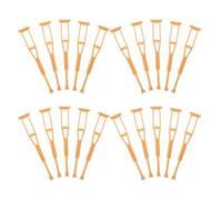 FESTFENDS 10 Paia Mini Stampella in Plastico Giallo per Bambole Bjd, Accessorio Portatile per Decorazione Scena Ospedale e Gioco Medico in Miniatura