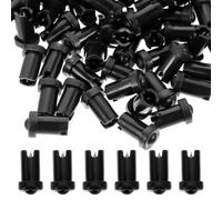 FESTFENDS 100 Pezzi Aghi per Bottiglie Colla Ciglia Ugelli Anti-Bloccaggio in Plastica Nera Accessori per Extension Ciglia Sostituzione Ugello Flacone per Uso Professionale