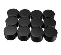 FESTFENDS 12 Pezzi Barattolo per Candele in Alluminio Nero da 50ml, Contenitore Rotondo Resistente all'Usura e Portatile per Viaggi e Decorazioni Natalizie
