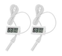 FESTFENDS 2 mini termometri e igrometri digitali con sonda - Misuratori di temperatura e umidità per interni, display LCD in gradi Celsius, per e incubatori