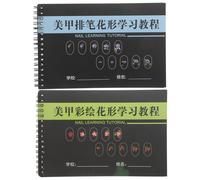 FESTFENDS 2 quaderni per esercitarsi nella pittura floreale delle unghie, libretto di esercizi per manicure con rilegatura a spirale, guida alla formazione per la nail art per uso domestico e in