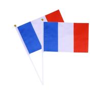 FESTFENDS 20 Pezzi Mini Bandiere Francesi Portatili in Poliestere e Plastica 14x21 Cm Leggere per Progetti Scolastici e Giochi