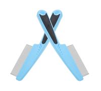 FESTFENDS 2pezzi Pettine Denti Stretti in Acciaio Inossidabile per Forfora e Nodi Strumento Ergonomico per Animali Rimuove Scaglie e Corpi Estranei per Acconciature Lisce