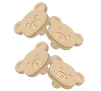 FESTFENDS 4 Set Maniglia a Orsetto in Ottone Oro per Armadi e Cassetti | Design Simpatico e Forma Arrotondata, Installazione Semplice, senza Spigoli Vivi, per Camerette e Nursery