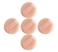 FESTFENDS 5 Pezzi Piumini per Cipria Mini in Materiale Flocking Beige per Applicazione Trucco Viso Pratica senza Sprechi per Make Up Quotidiano