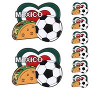 FESTFENDS 8 spille della nazionale di calcio messicana: spilla commemorativa dei Mondiali di calcio 2026 con motivo hamburger - Spilla ricordo per i della nazionale