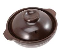 FESTFENDS Casseruola in Ceramica da 600ml con Coperchio, Design Liscio e Facile da Pulire, Pentola in Terracotta per Cucina Domestica e Stufati a Fuoco Diretto