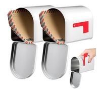 FESTFENDS Cassetta Postale e Aspetto Elegante 156x94x112mm in Latta Bianca con Funzionalità Pratica per Scambio Regali e Biglietti in Casetta Cassetta Postale da Tavolo